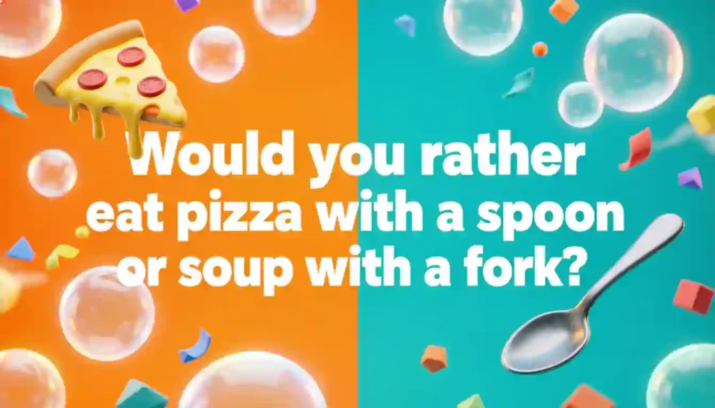 fun & funny great would you rather questions image