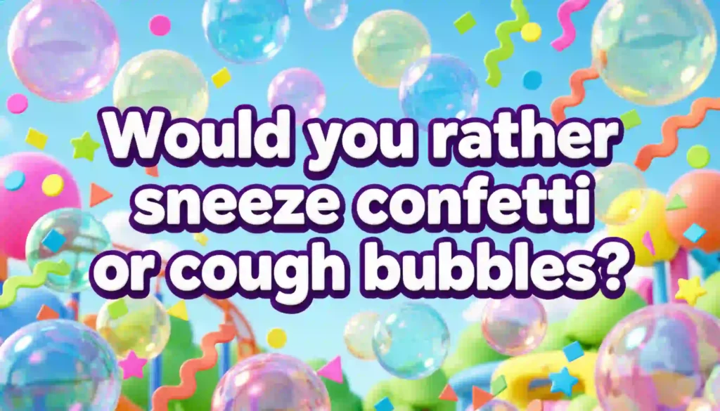 funny and weird would you rather questions image