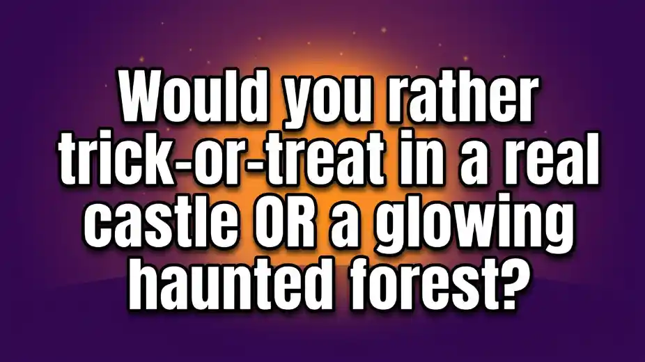 funny halloween would you rather questions image
